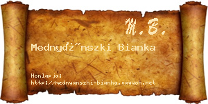 Mednyánszki Bianka névjegykártya